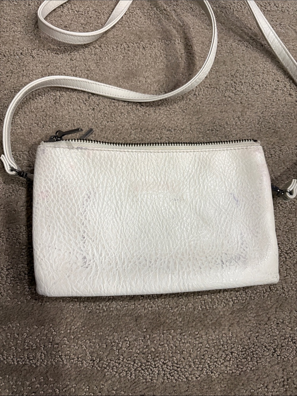 Matt & Nat White triplet vegan Leather Crossbody Bag - Picture 6 of 6